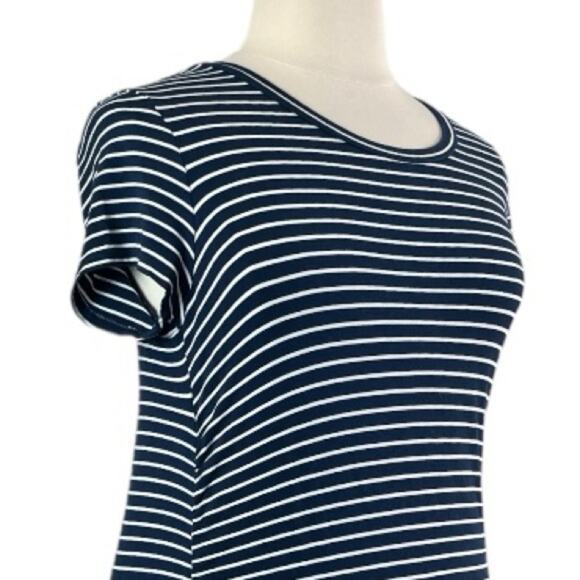 Time and Tru Maternity Dress Tee Shirt Midi Blue Stripe Women’s Size Large 12/14 - Picture 8 of 12